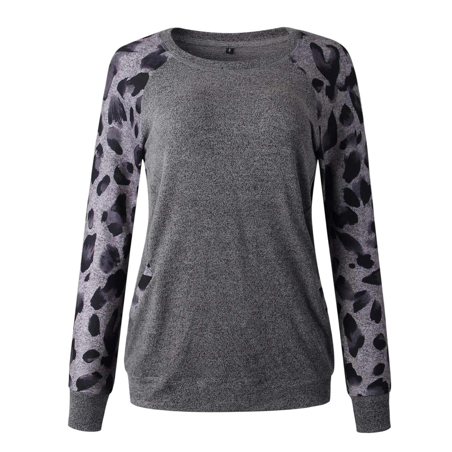Womens Sweatshirts with Pockets Loose Pullover Long Sleeve T Shirt Round Neck Blouse Tops