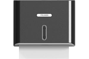 POLASEN Commercial Paper Towel Dispenser Wall Mount Black Classic Key Suitable for Length 10” C Fold Z Folded Tri Fold Hand Towels for Public Toilet Bathroom Restroom