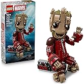 LEGO Marvel Ravager Jumpsuit Groot Building Toy for Boys & Girls - Poseable Display & Play Figure W/Detonator Device & Adjust