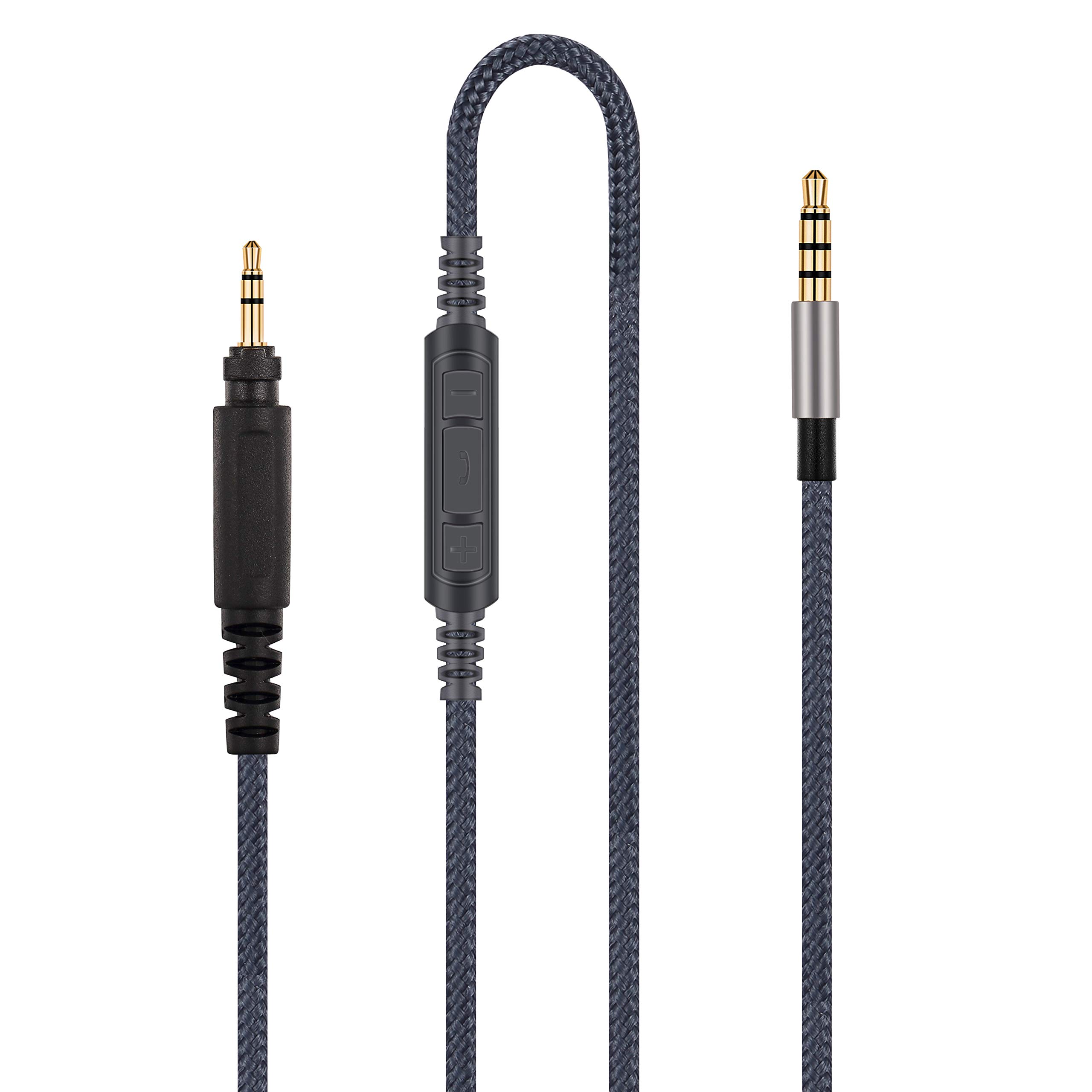 Audio Cable Replacement - Compatible with SHURE SRH840 SRH940 SRH440 SRH750DJ Headphones and Samsung Galaxy Android with in-Line Mic and Remote Volume Control