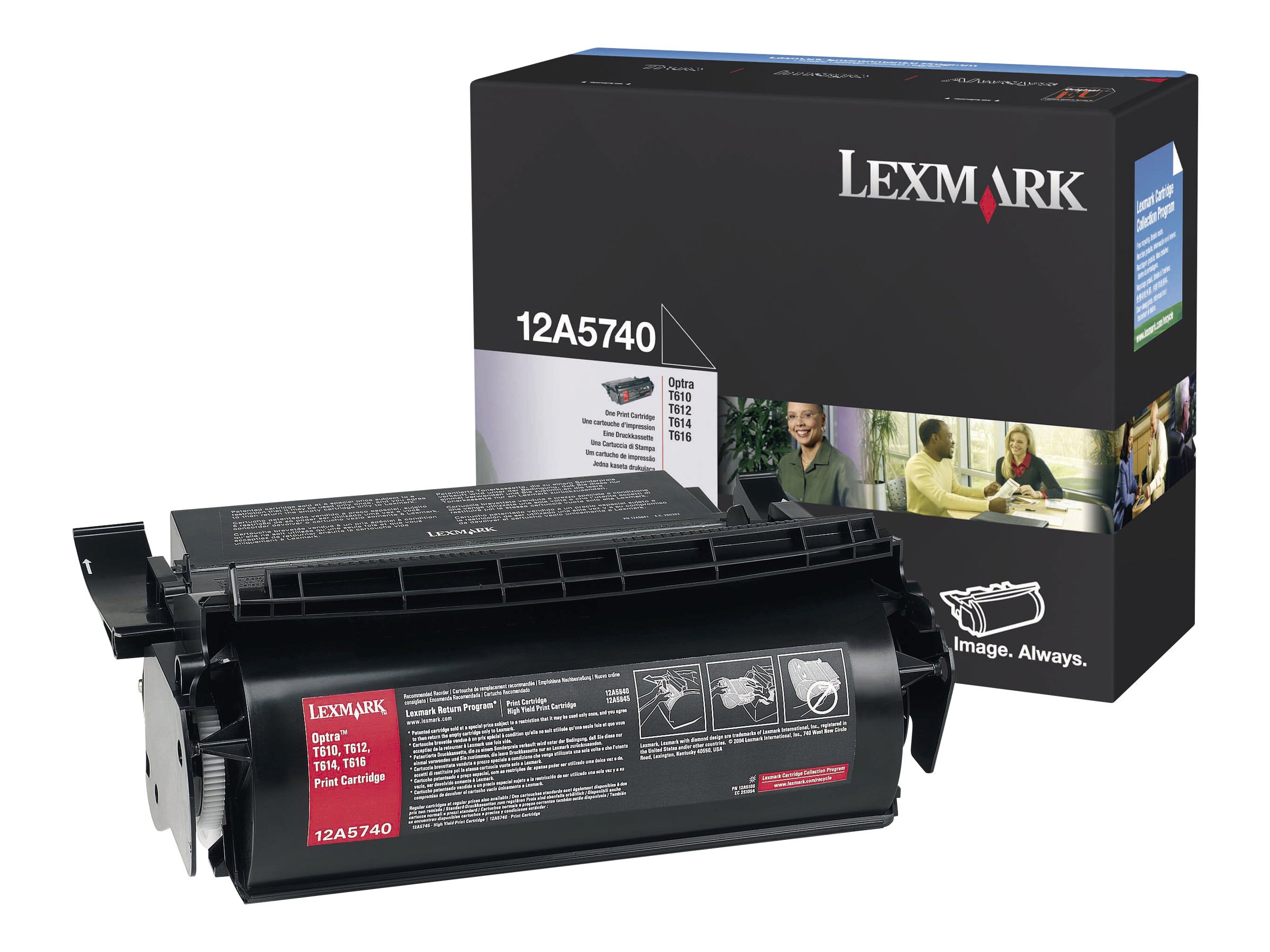 Lexmark 12A5740 black laser toner cartridge optra T610 T610N T612 T614 T614N T614NL T616 T616N 0012A5740