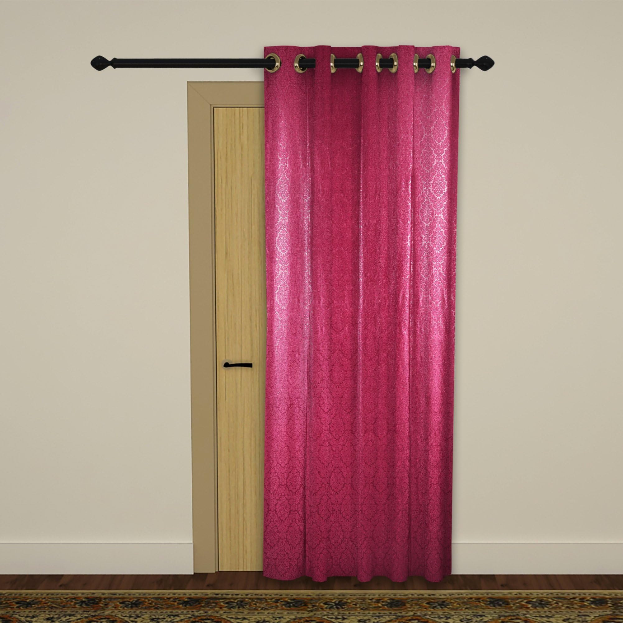 MASCOW Blinds Polyester Crush Embossed Door Curtain - 7 ft, Maroon