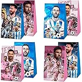 Bovulo 12pcs Soccer Party Favor Gift Bags Goodie Bags, Football Party Supplies for Kids Birthday Decorations