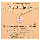 CXLDTE Happy 6th 7th 8th 9th 10th 11th 12th Birthday Gifts Butterfly Necklace Jewelry Favors
