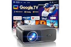 Smart Projector【Official Google TV/Dolby】Projector 4K with ARC and HDR10, WiMiUS Native 1080P Movie Projector with Autofocus/