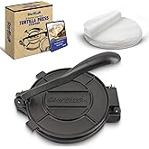 10 Inch Cast Iron Tortilla Press by StarBlue with FREE 100 Pieces Oil Paper and Recipes e-book - Tool to make Indian style Ch