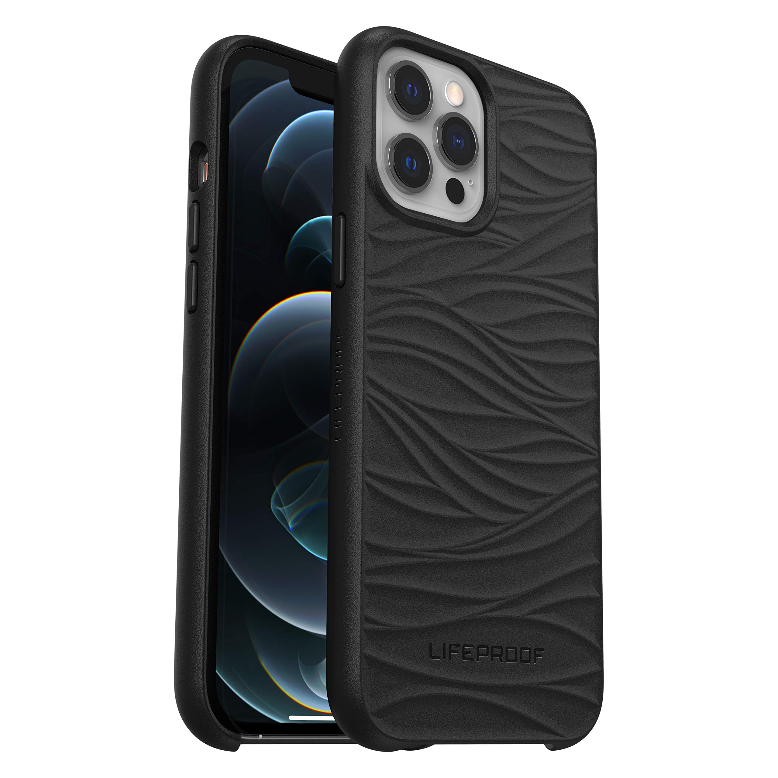 LifeProof Wake Case for iPhone 12 Pro Max, Shockproof, Drop proof to 2 Meters, Protective Thin Case, Sustainably made from Recycled Ocean Plastic, Black