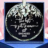 Engagement Gifts for Couples - Gifts for Newly Engaged Couples - Happy Engagement Gift for Her, Bride to Be - Just Engaged Ideas for Her, Friends - Glass Ornament 2025