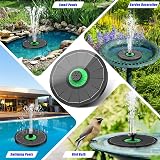 SZMP Solar Fountain Green Flower 3.5W Glass Panel 8 Spray Modes 4 Fixed Pipes view 6