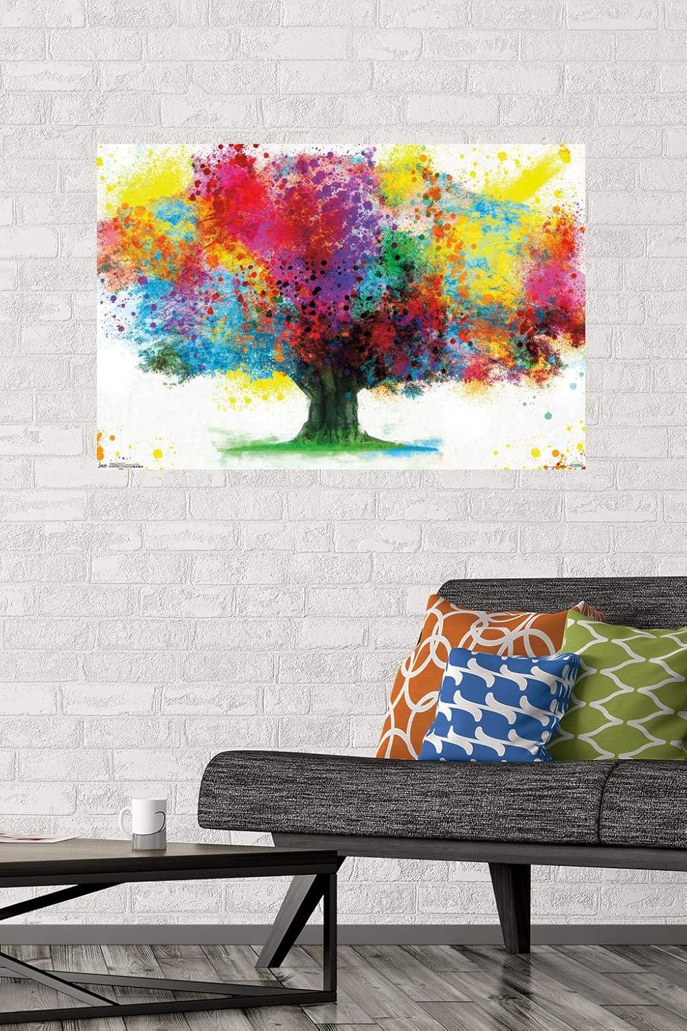 Amazon Com Trends International Color Bursting Tree Wall Poster 22 375 X 34 Premium Unframed Home Kitchen