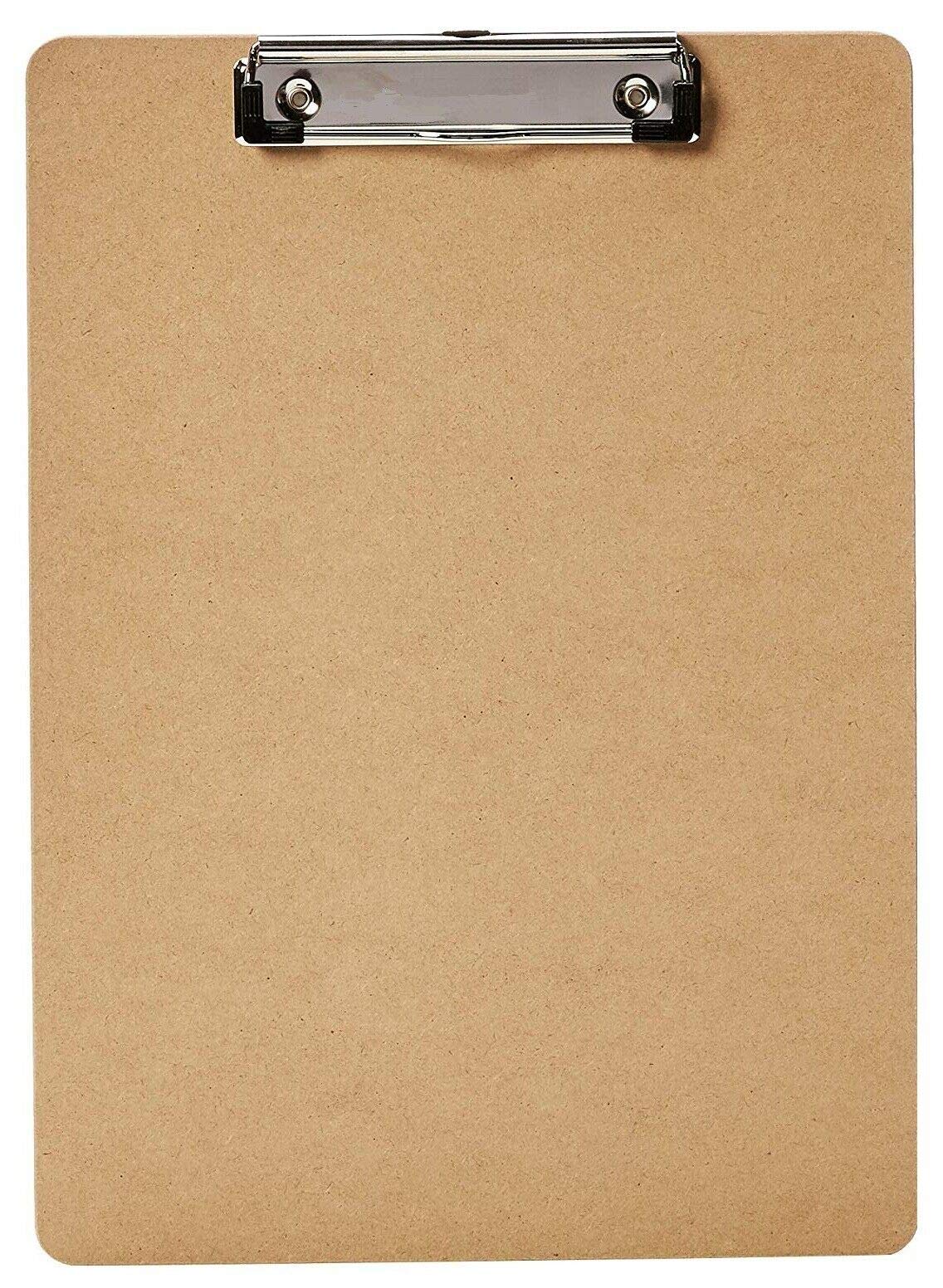 KAV Pack of 10 Basic Durable Wooden Clipboards with Low Profile Clip - A4 Size, Sturdy Spring Grip, Smooth Surface, Concealed Hanging Hole, Recyclable Clipboard Set for Office, School, NHS, and More
