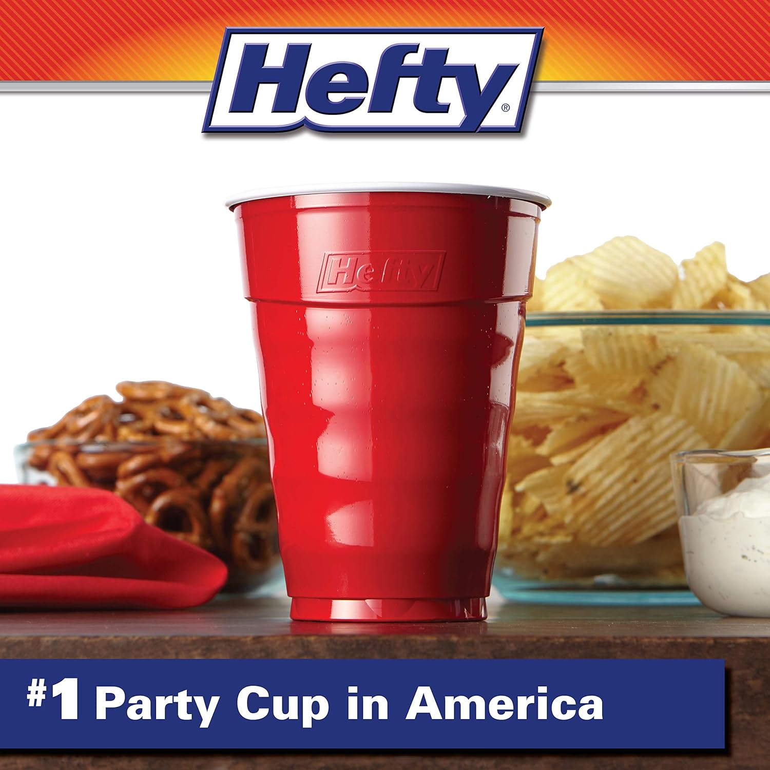Hefty Party On Disposable Plastic Cups, Red, 18 Ounce, 50 Count (Pack of 3), 150 Total: Health & Personal Care
