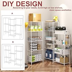 HOMEFORT 5-Shelving Unit, Adjustable Wire