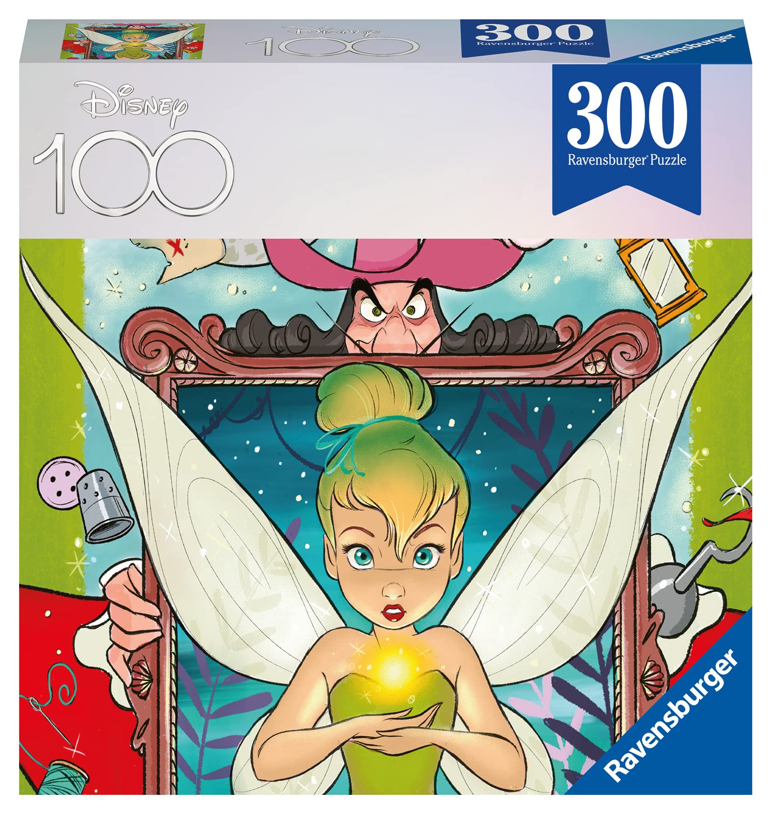 Ravensburger Disney 100th Anniversary Peter Pan Tinkerbell Jigsaw Puzzles for Adults and Kids Age 8 Years Up - 300 Pieces