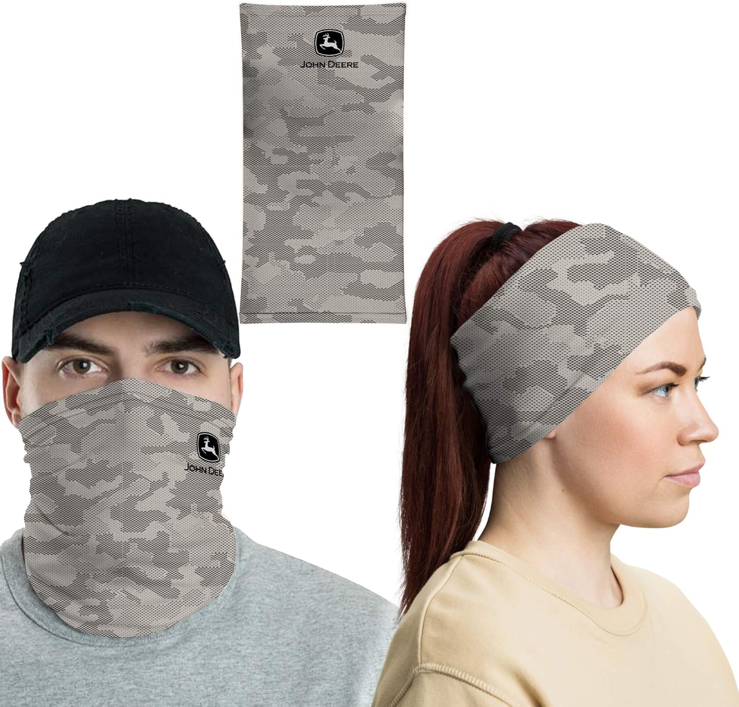 John Deere Gray Camo Neck Gaiter/Face Mask, One Size at  Women’s Clothing store