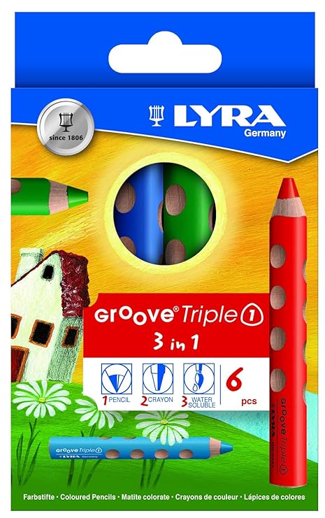 LYRA Groove Triple I Kartonetui mit 6 Farbstiften, Sortiert