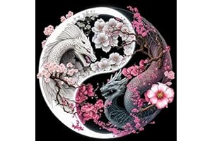 CHWGLFGG DIY Diamond Painting Kits for Adults Beginners,Dragon Tai Ji 5D Full Round Drill Diamond Art,Paint by Diamonds Dot Gem Art Crystal Easy,Home Wall Decor 12 X 12 Inch