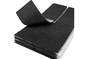 ECOHOMES (2x4 Inch, 20 Sets) Stick On for Fabric, No Sew Sticky Back Strips with Adhesive for Fabric, Clothes, Curtains - Heavy Duty Double Sided Hook And Loop Pants Hem Tape Fasteners, No Sewing No Iron Black