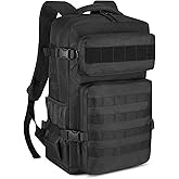 HUNTVP Tactical Backpack for Men 30L Military Backpack MOLLE Assault Pack Army Daypack Hunting Rucksack for Hiking Travel Work with Bottle Holder,Black