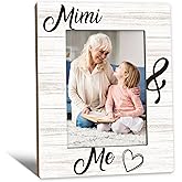 Beliran Mimi Picture Frame 5x7, Mimi Gifts Photo Frame, Christmas Mothers Day Birthday Gifts for Mimis Grandma from Grandkids, Mimi and Me Wooden Picture Photo Frames for Desk Home Room Decor