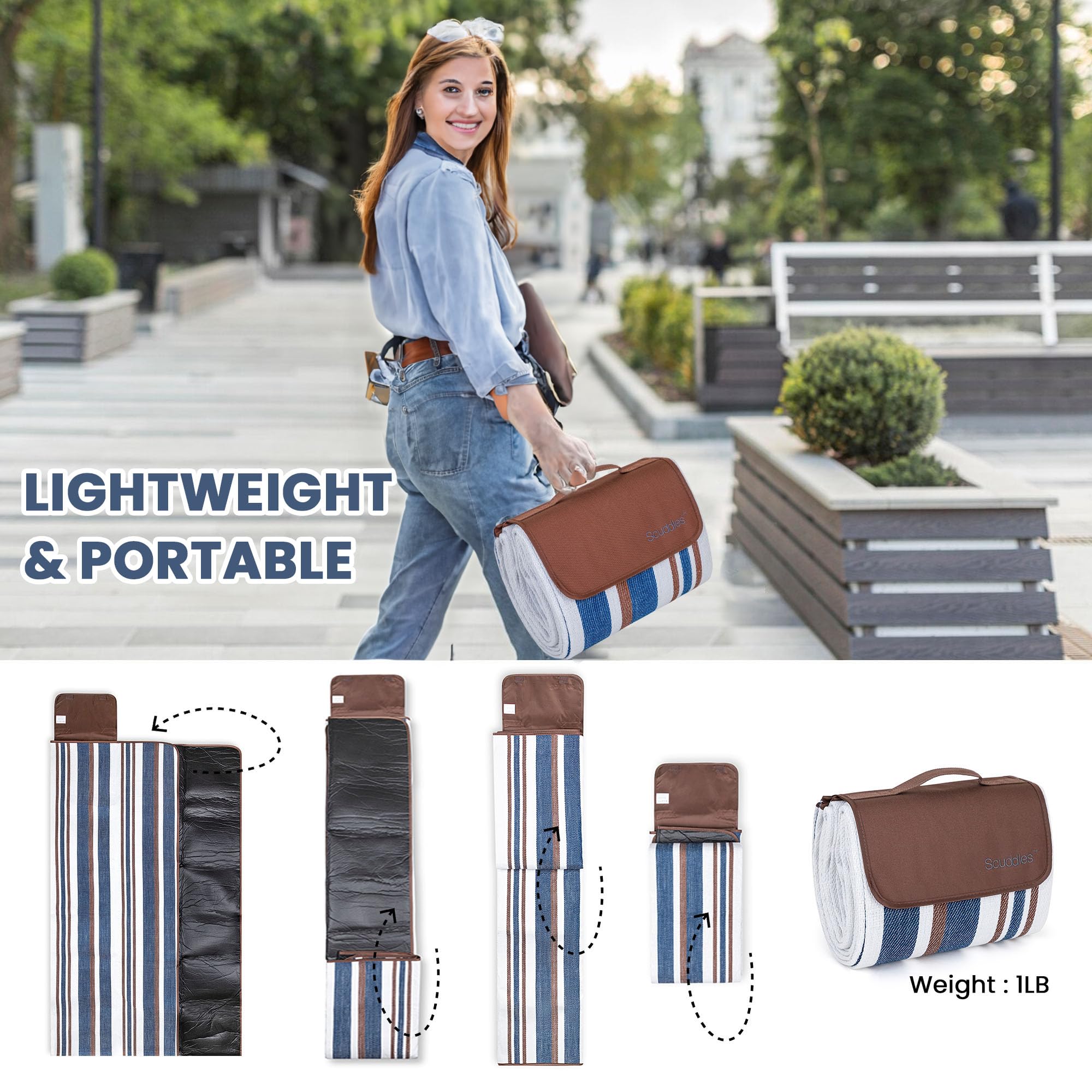 scuddles Extra Large Picnic Blanket Dual Layers Picnic Blankets and