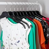 HangerWorld 15 Pack Strong Black Plastic Garment Hangers with Notches 43cm view 7