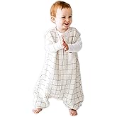 Tealbee Dreamsuit Toddler Sleep Sack with Feet – Walker Sleep Bag with Legs, Rayon made from Bamboo, Summer 0.8 TOG, 2-Way Zipper, 2T-3T - Checkered