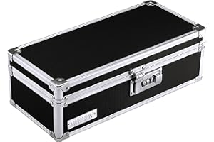 Vaultz Locking Medicine Storage Box with Combination Lock, 3.75" x 11.88" x 5.25", Black (VZ03480)