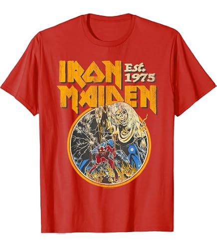 Amazon.com: Iron Maiden 50th Stamp T-Shirt : Clothing, Shoes & Jewelry