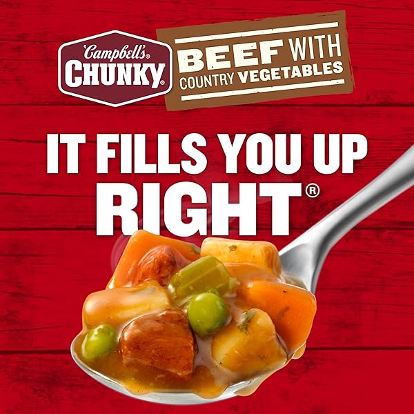CAMPBELL’S CHUNKY SOUP, BEEF SOUP WITH COUNTRY VEGETABLES, 18.8 OZ CAN