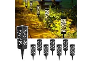 SUNCKET Solar Pathway Lights, 8 Pack LED Solar Outdoor Lights, New Upgraded Garden Decor, Solar Powered Landscape Lighting for Yard Patio Walkway Driveway Christmas