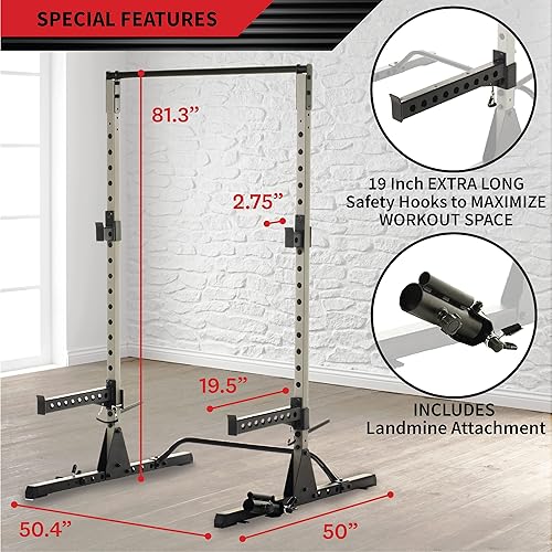 Fitness Reality Multi-Function Adjustable Power Rack Squat Stand