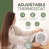 Coselena Electric Heater 2kW Fan with 2 Heat Settings Thermostat White view 3
