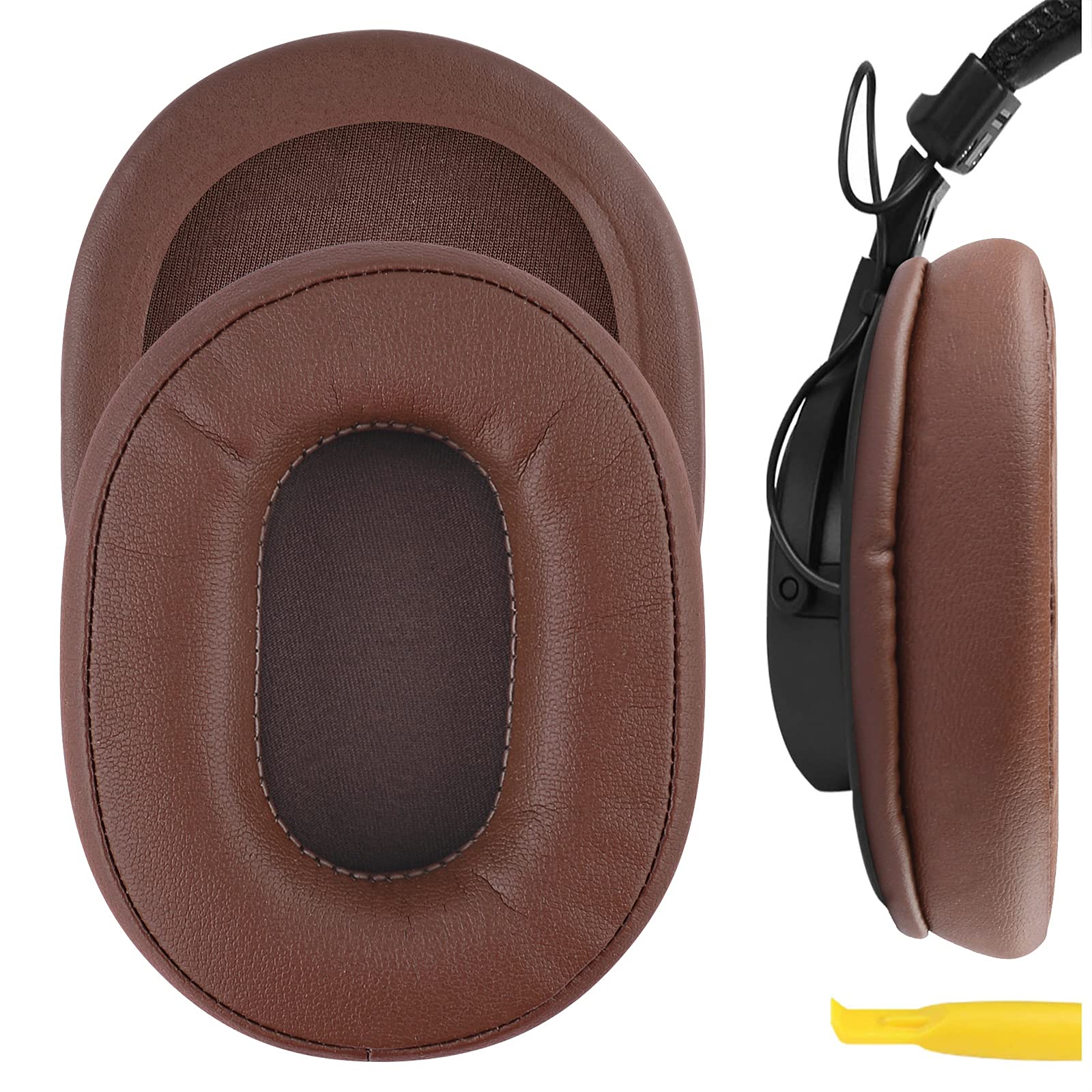 Geekria Replacement Ear Pads for SONY MDR-7506, MDR-MV1, MDR-V6, MDR-V7, MDR-M1, MDR-M1ST, MDR-CD900ST Headphones Ear Cushions, Repair Parts (Brown)