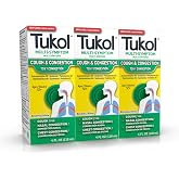 TUKOL Multi-Symptom, Cough Medicine for Adults, Cough Syrup, 4 Fl Oz, 3Pk | Dextromethorphan, Ages 12+, Cough Suppressant &amp; Expectorant, Cough Relief, Chest Congestion Relief, Nasal Congestion Relief