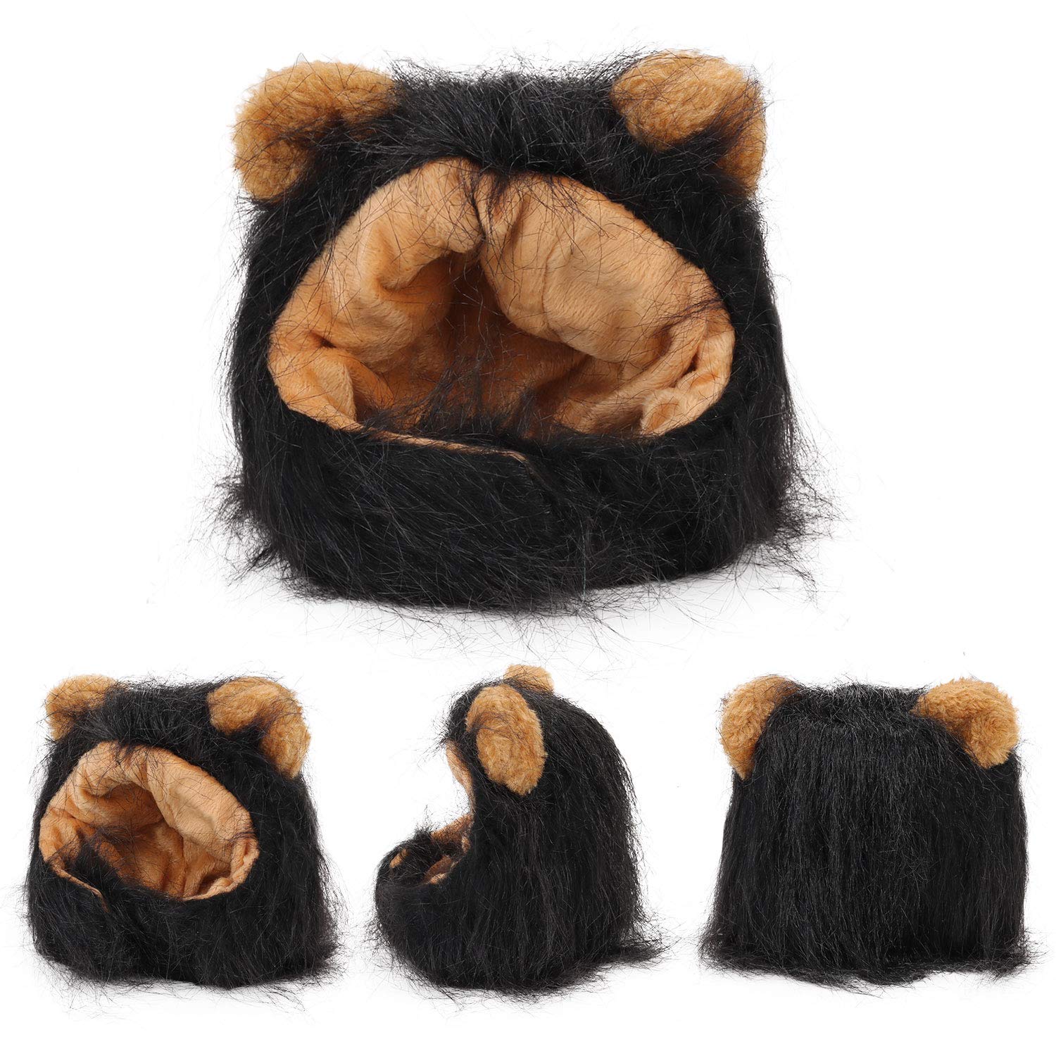 Legendog Lion Mane Wig for Cats, Cat Halloween Costume, Black Lion Mane, Cute Halloween Pet Apparel for Cats