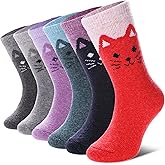 DYW Kids Merino Wool Hiking Socks Toddlers Boys Girls Winter Warm Thick Thermal Soft Cozy Crew Boot Socks 6 Pairs