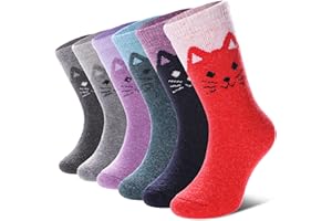 DYW Kids Merino Wool Hiking Socks Toddlers Boys Girls Winter Warm Thick Thermal Soft Cozy Crew Boot Socks 6 Pairs
