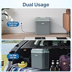SUNVIVIPRO 21QT Car Fridge with Handle, 12V Plug-in