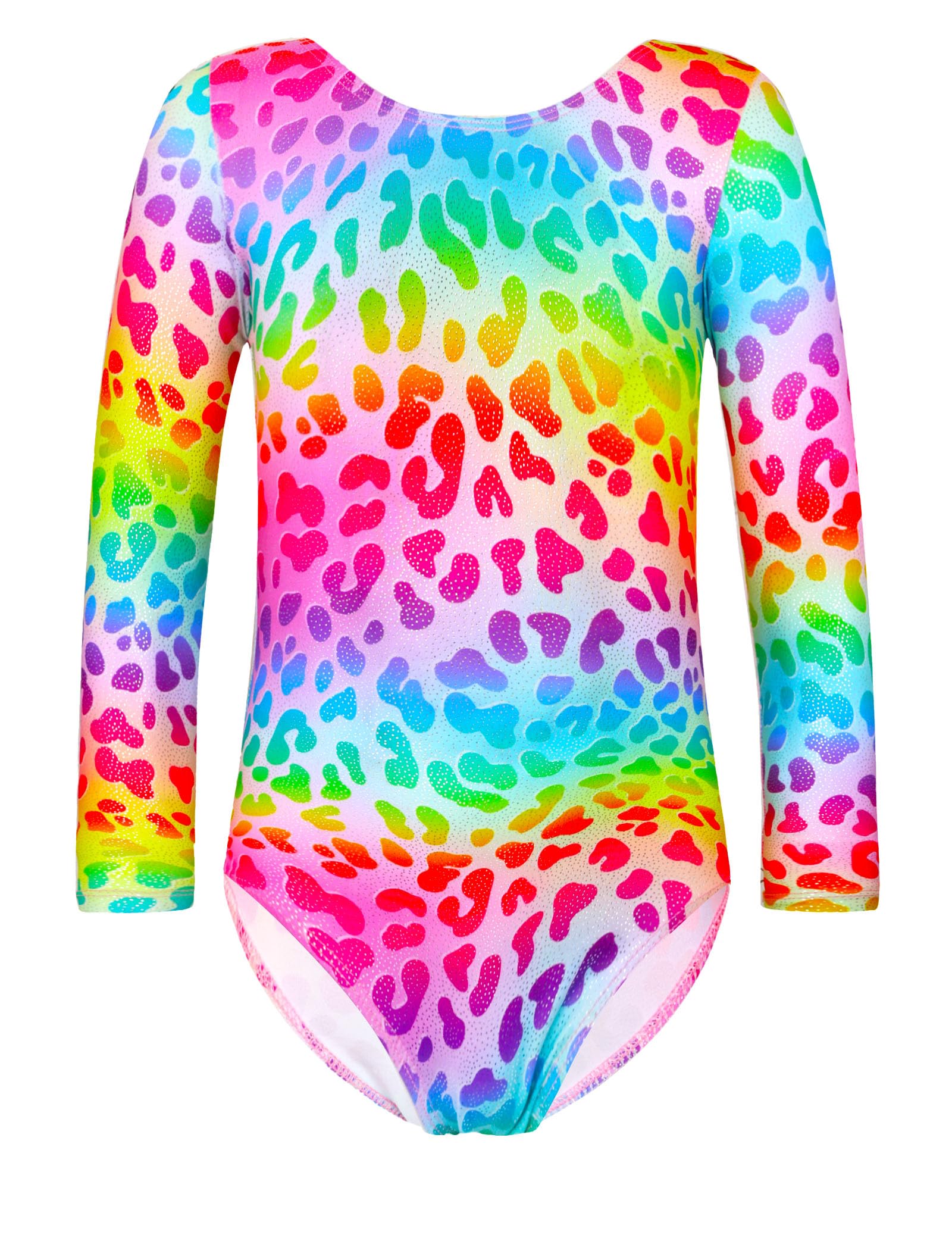 Photo 1 of Snowheart Girls Leotards for Gymnastics Size 4t 5t Shiny One Piece Rainbow Leopard Quick Dry Bodysuit