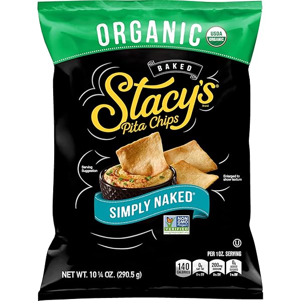 STACY’S PITA CHIPS, ORGANIC SIMPLY NAKED BAKED CHIPS, 10.25 OZ SNACK BAG
