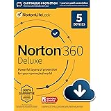 Norton 360 Deluxe 2021 – Antivirus software for 5 Devices with Auto Renewal - Includes VPN, PC Cloud Backup & Dark Web Monito