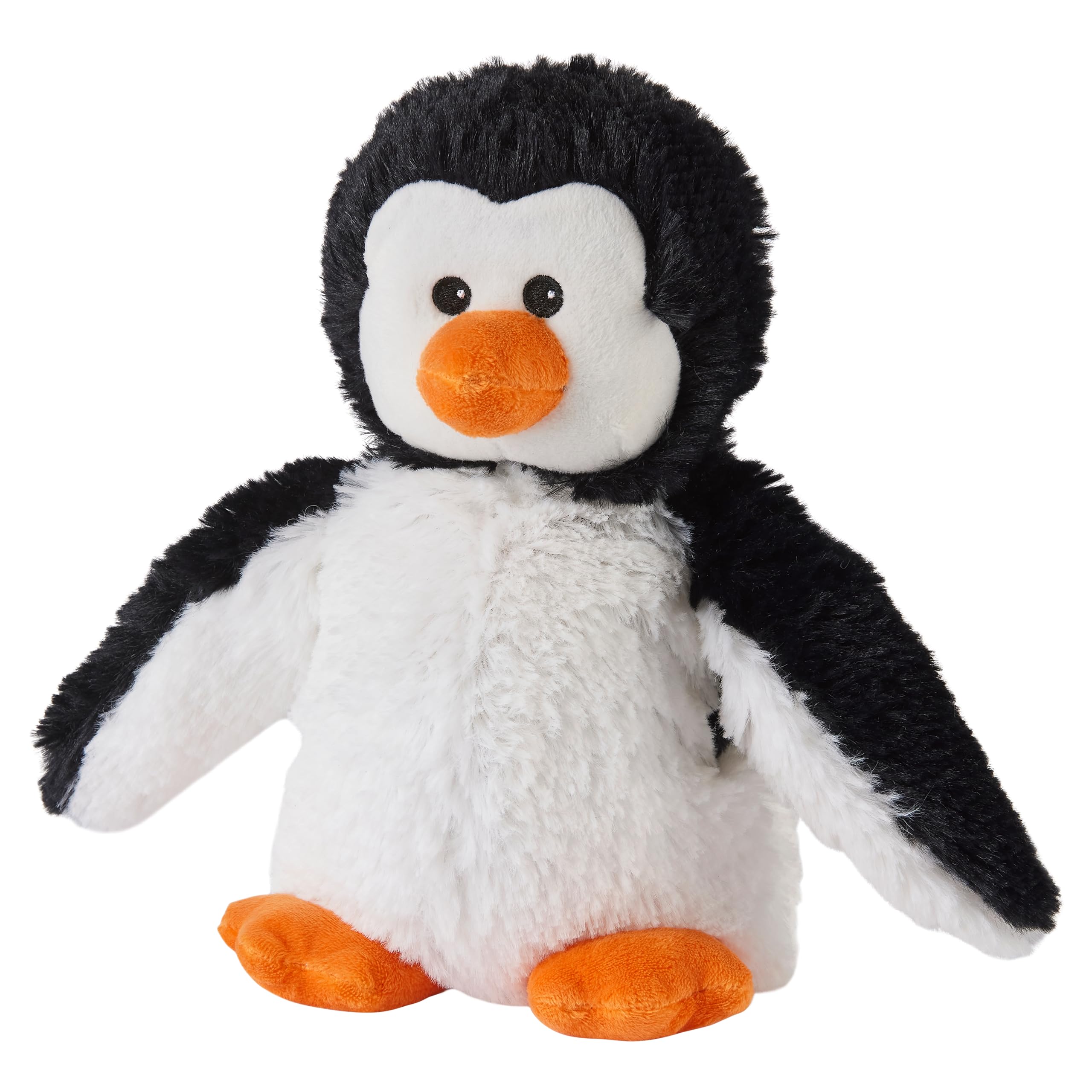 Warmies Plush Black and White Penguin Microwavable, Weighted Heat Pad Suitable for All Ages, Chill in a Freezer for Cooling Relief, Penguin Weighted Teddy