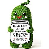 Valentines Day Gifts for Him Her Boyfriend Girlfriend, Handmade Crochet Pickle Valentines Gifts for Wife Husband, I Love You Birthday Gift To My Love Wedding Anniversary Romantic Gift for Couples