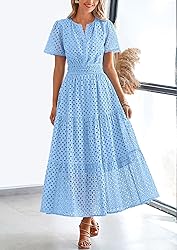 PRETTYGARDEN Womens 2025 Summer Maxi Dress Short