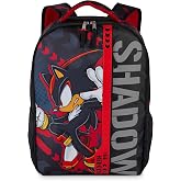 AI ACCESSORY INNOVATIONS Sonic The Hedgehog Backpack for Boys &amp; Girls, Shadow 16 Inch Schoolbag with Reflective Ink, Black