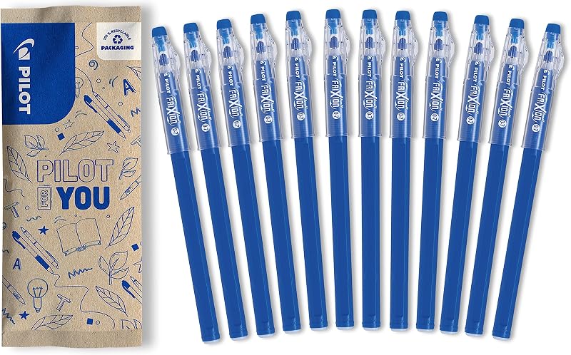 - Set di 12 FriXion Ball Stick - Penna a Inchiostro Termosensibile Cancellabile - La FriXion economica - Blu - Punta Media