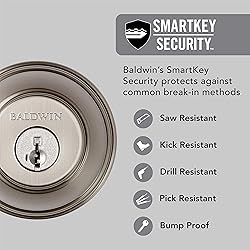 Baldwin Round, Single Cylinder Front Door Deadbolt