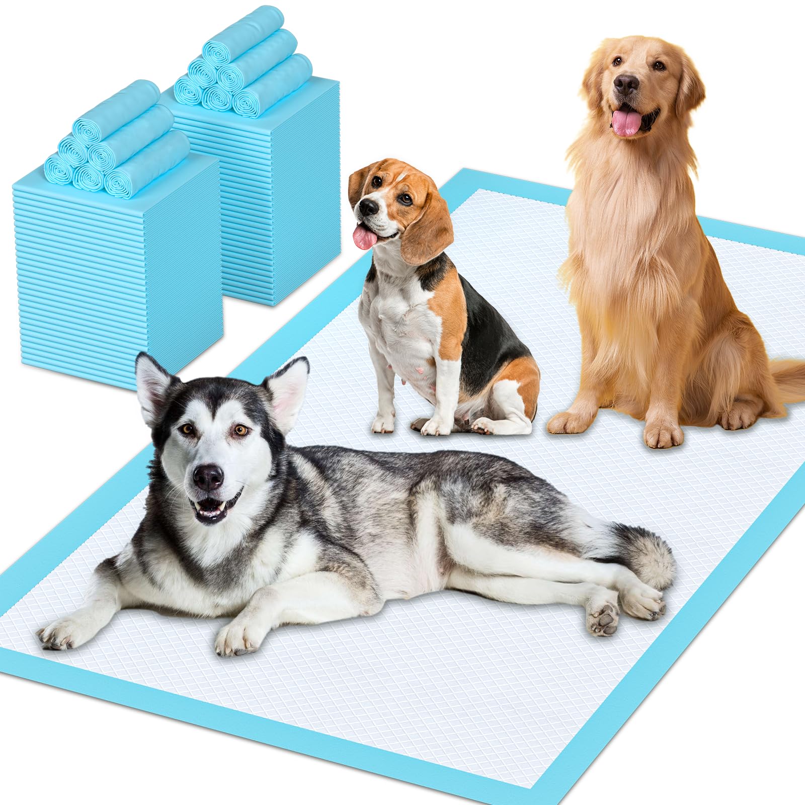 Photo 1 of Puppy Pads Extra Large for Dogs 31"x47" 40 Count, Leak-Proof & Super Absorbent Dog Pee Pads, Thicken Disposable Potty Pads Puppy Training Pads for Cats Rabbits (40PCS)