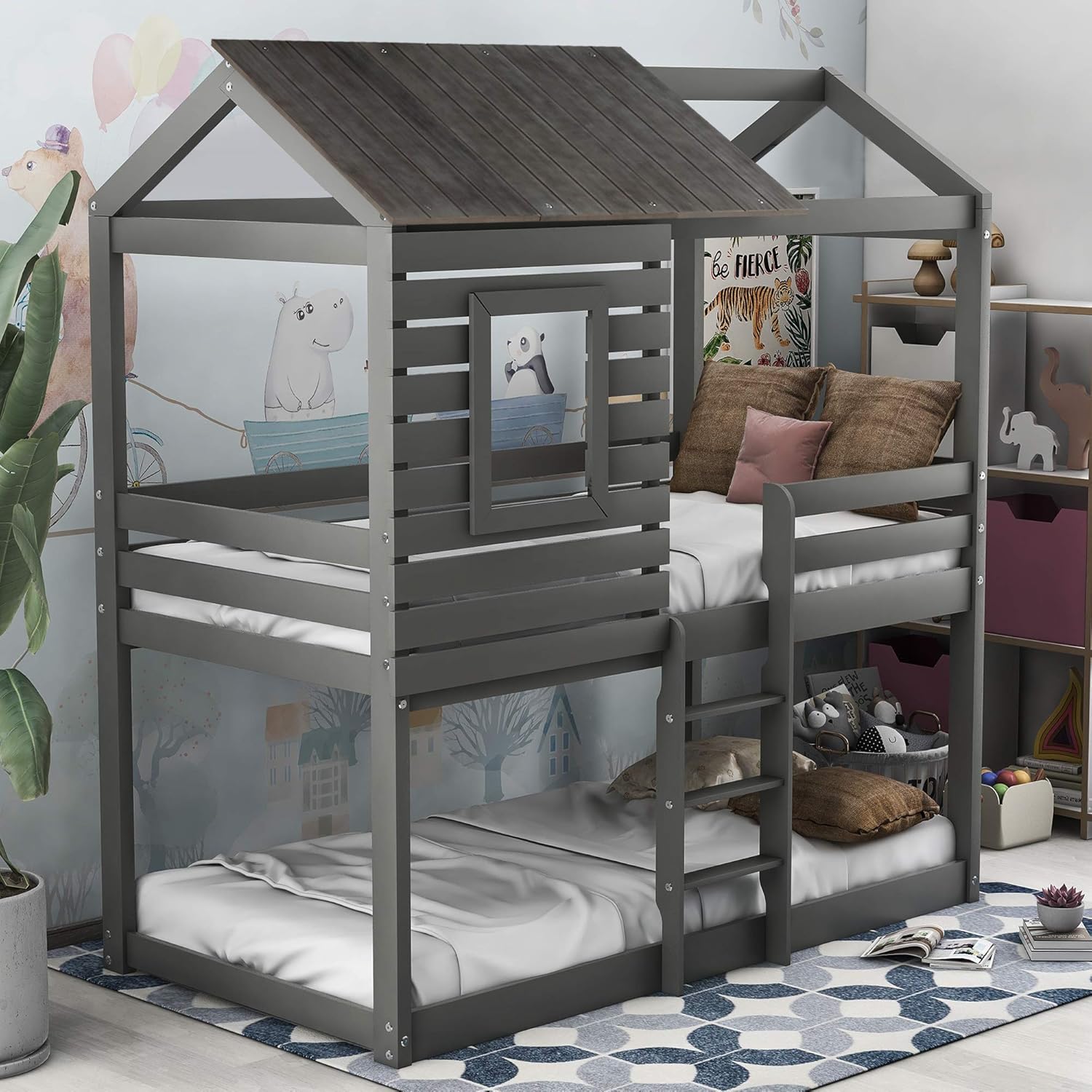 twin bunk bed house